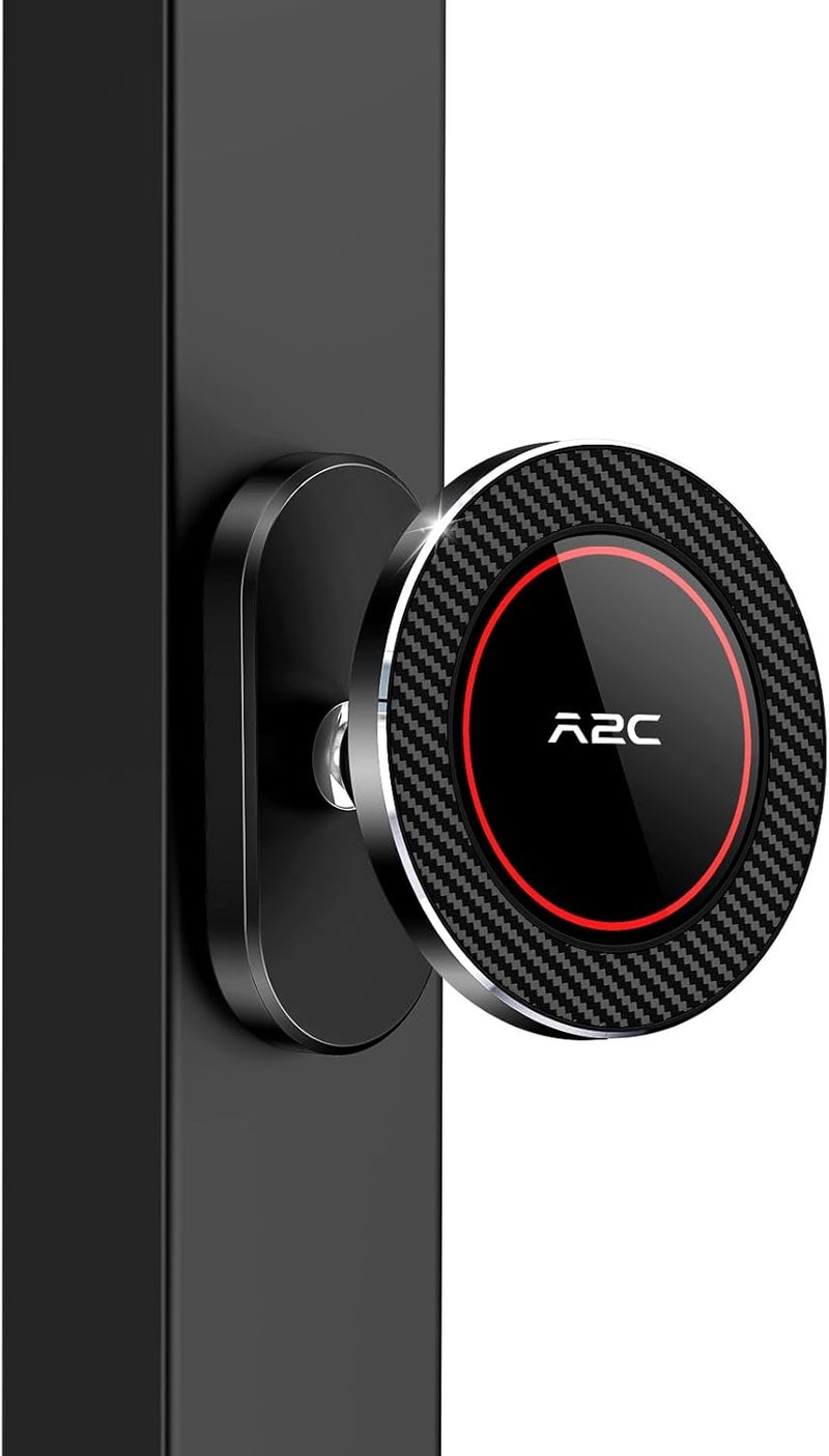 A2C All-Metal Gym Magnetic Phone Holder, High-End Workout Gift for Men Women [Strongest Dual Magnet] Attach to Iron Metal Portable Integrated Gym Phone Mount for iPhone 17 16 15 14 13 12 Series(Black) - Image 2
